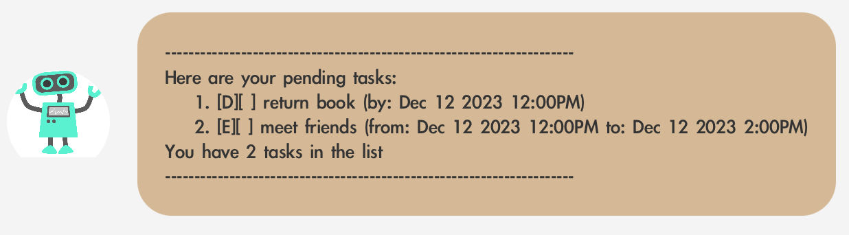 list tasks